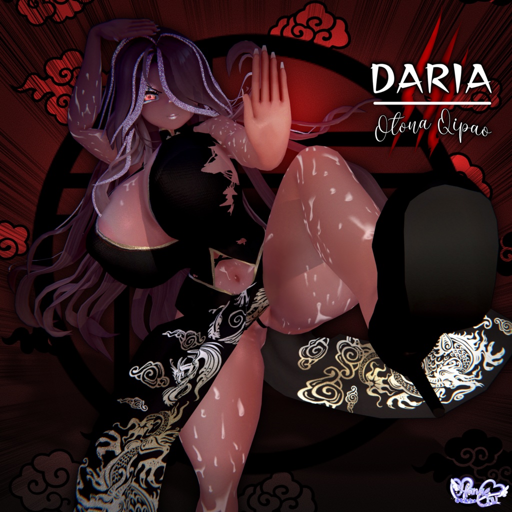 「ダリア」Otona Qipao 大人チャイナドレス 3D model Unitypackage VRChat