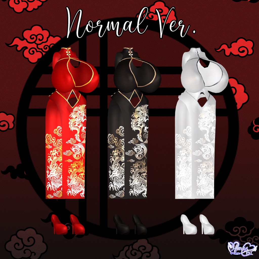 「ダリア」Otona Qipao 大人チャイナドレス 3D model Unitypackage VRChat
