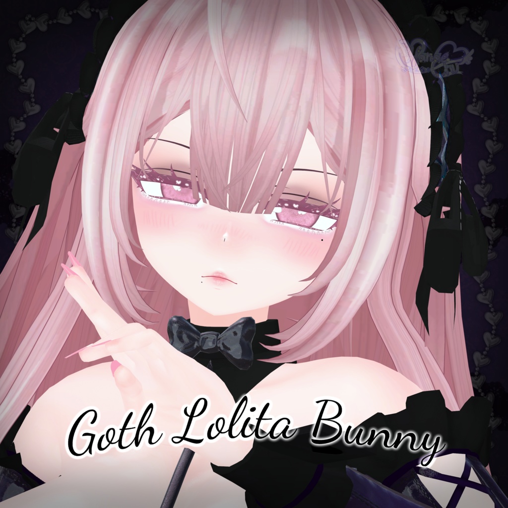 Goth Lolita Bunny Outfit Set †𓆩♡𓆪† ゴスロリタバニー 衣装 セット 3D Model Unitypackage Modular Avatar