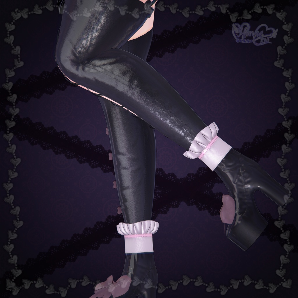 Goth Lolita Bunny Outfit Set †𓆩♡𓆪† ゴスロリタバニー 衣装 セット 3D Model Unitypackage Modular Avatar