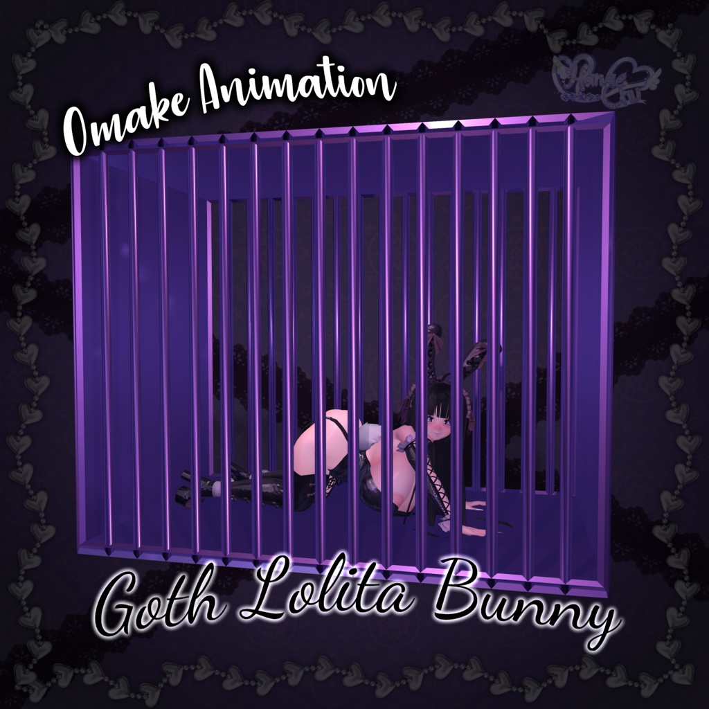 Goth Lolita Bunny Outfit Set †𓆩♡𓆪† ゴスロリタバニー 衣装 セット 3D Model Unitypackage Modular Avatar