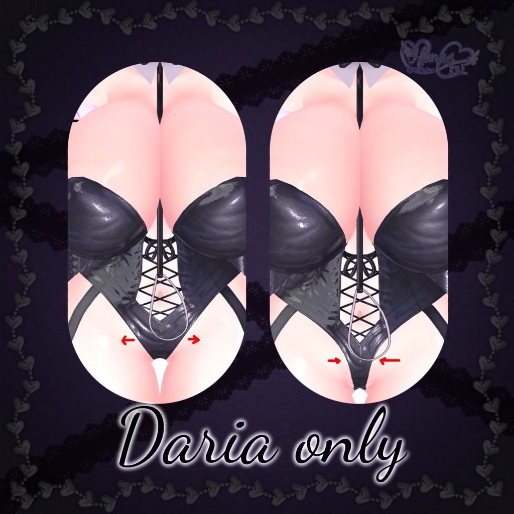 Goth Lolita Bunny Outfit Set †𓆩♡𓆪† ゴスロリタバニー 衣装 セット 3D Model Unitypackage Modular Avatar