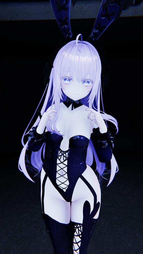 Goth Lolita Bunny Outfit Set †𓆩♡𓆪† ゴスロリタバニー 衣装 セット 3D Model Unitypackage Modular Avatar