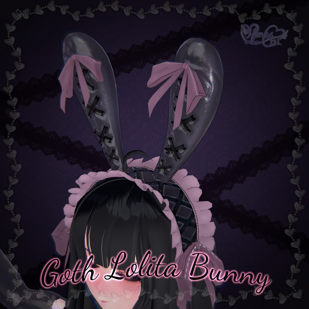 Goth Lolita Bunny Outfit Set †𓆩♡𓆪† ゴスロリタバニー 衣装 セット 3D Model Unitypackage Modular Avatar