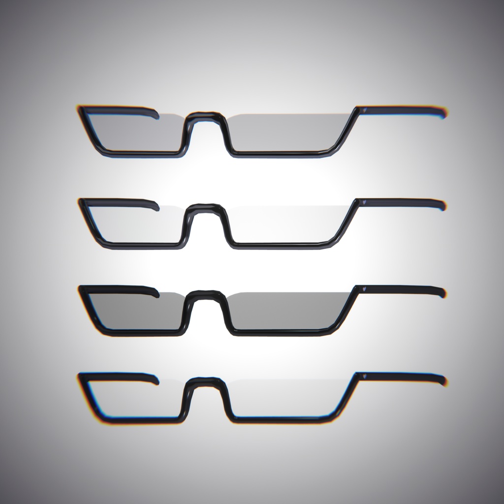 【VRC想定】 Mischievous Glasses 3D Model Unitypackage