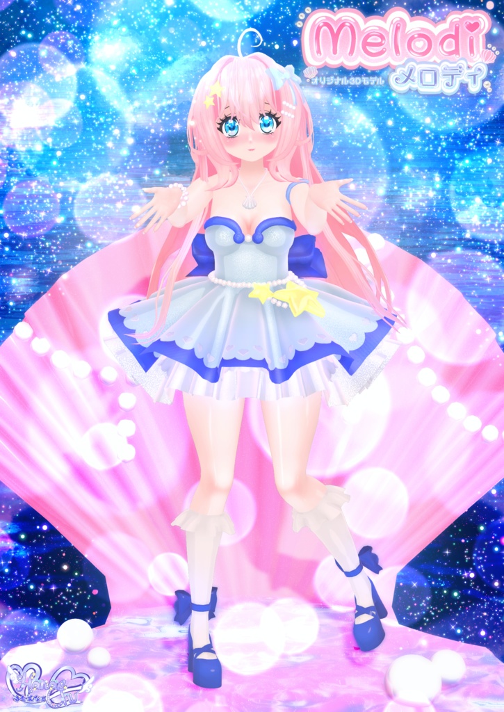 Melodi オリジナル3Dモデル 「メロディ」VRChat Unitypackage