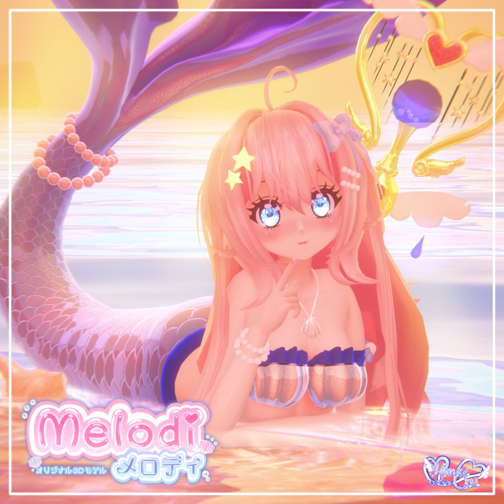 Melodi オリジナル3Dモデル 「メロディ」VRChat Unitypackage