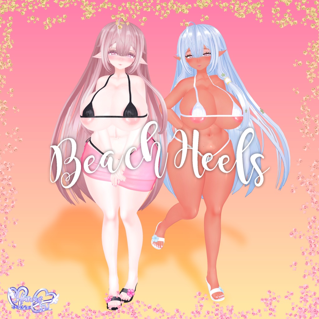 【VRC想定】Beach Heels 3D Model Unitypackage