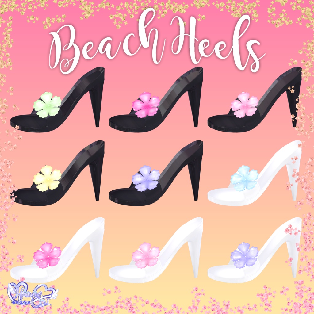 【VRC想定】Beach Heels 3D Model Unitypackage