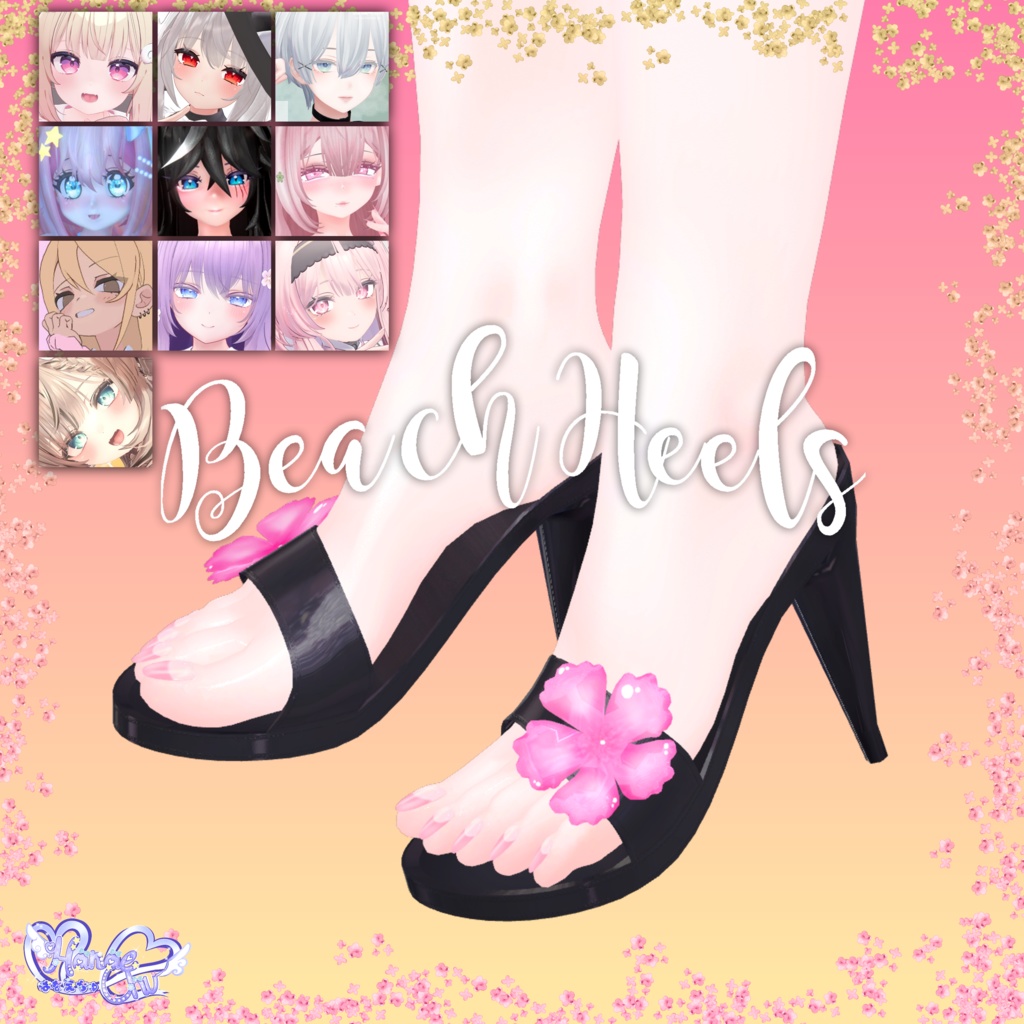 【VRC想定】Beach Heels 3D Model Unitypackage