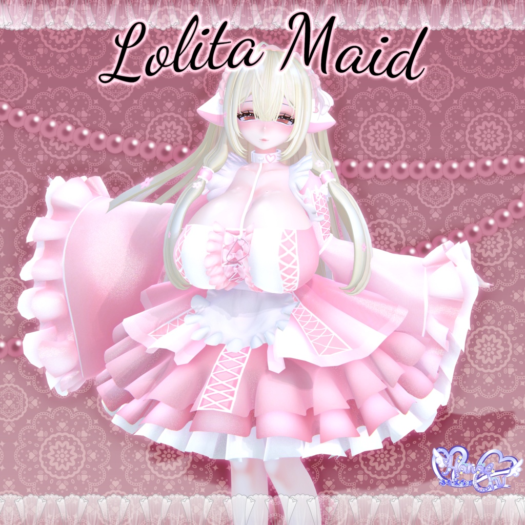 「伊邪那美」Lolita Maid Outfit Set †𓆩♡𓆪† ロリタメイド 衣装 セット 3D Model Unitypackage Modular Avatar