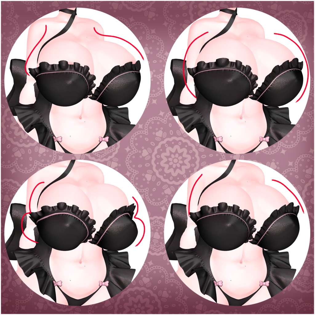 「伊邪那美」 Frilly Fever フリルフィーバー 衣装 セット VRChat Modular Avatar対応 Unitypackage