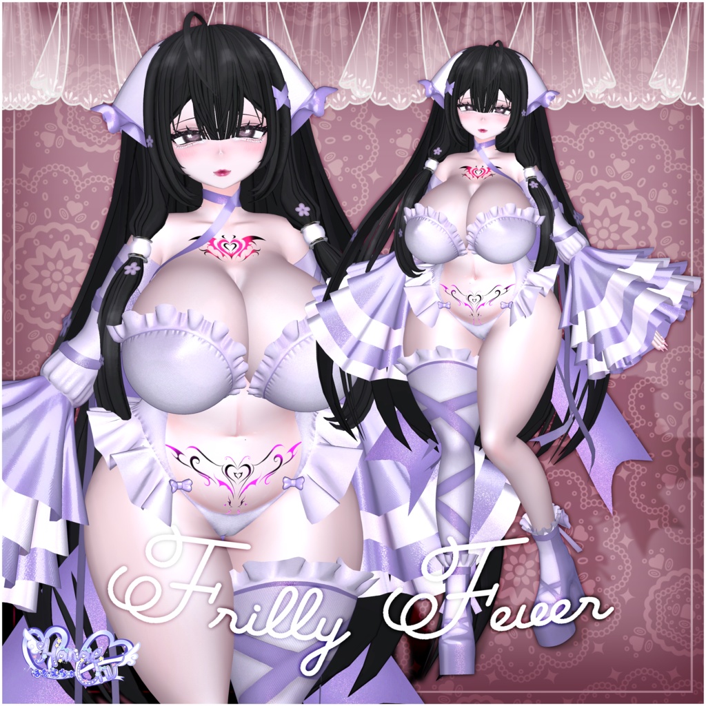 「伊邪那美」 Frilly Fever フリルフィーバー 衣装 セット VRChat Modular Avatar対応 Unitypackage
