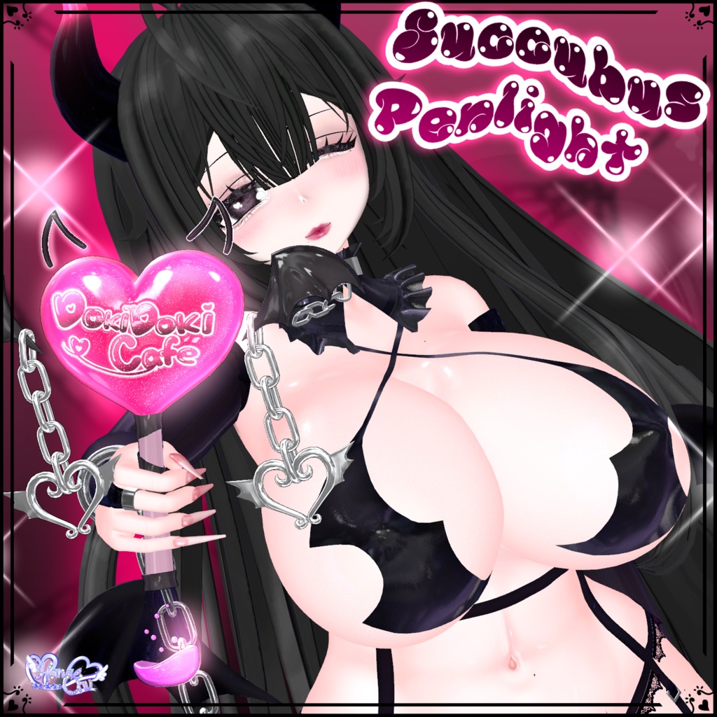 「ドキドキカフェ」サキュバス ペンライト ✧*。 Original 3D Model Succubus Penlight Glowstick