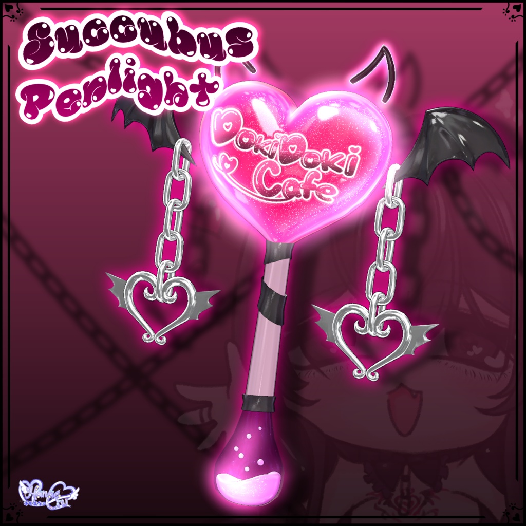 「ドキドキカフェ」サキュバス ペンライト ✧*。 Original 3D Model Succubus Penlight Glowstick