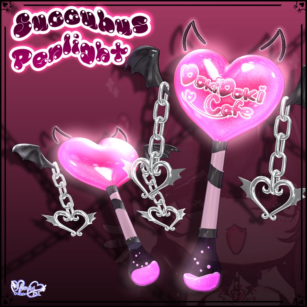 「ドキドキカフェ」サキュバス ペンライト ✧*。 Original 3D Model Succubus Penlight Glowstick