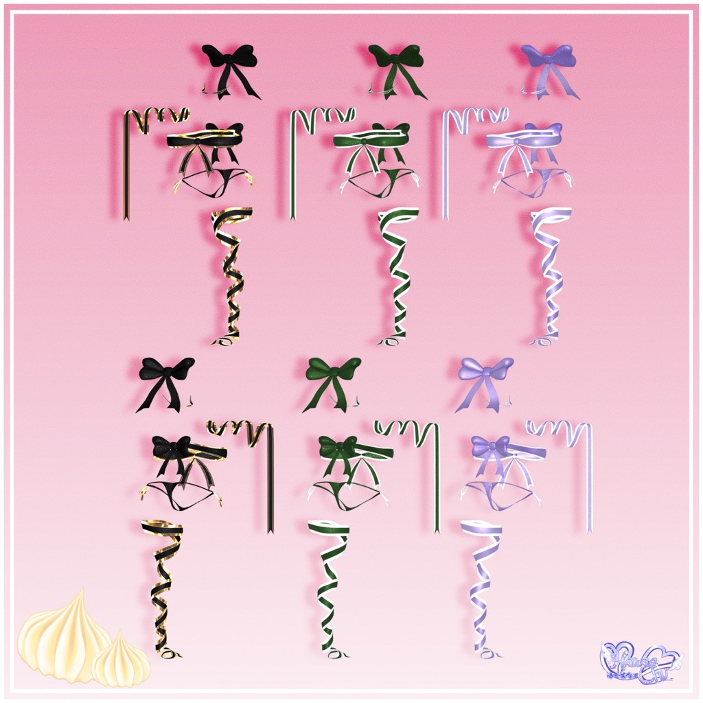 「伊邪那美」Christmas Giftwrap Outfit クリスマスギフトラップ リボン衣装セット VRChat Modular Avatar対応 Unitypackage