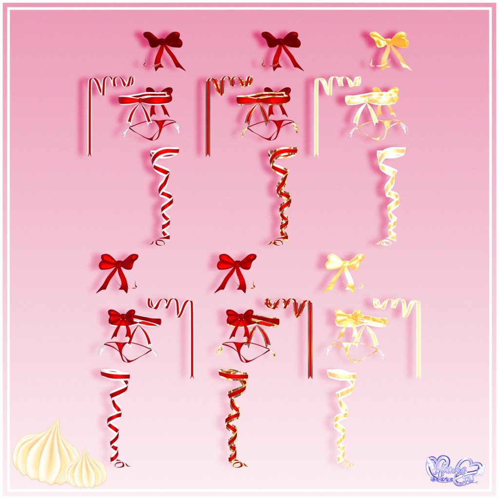 「伊邪那美」Christmas Giftwrap Outfit クリスマスギフトラップ リボン衣装セット VRChat Modular Avatar対応 Unitypackage