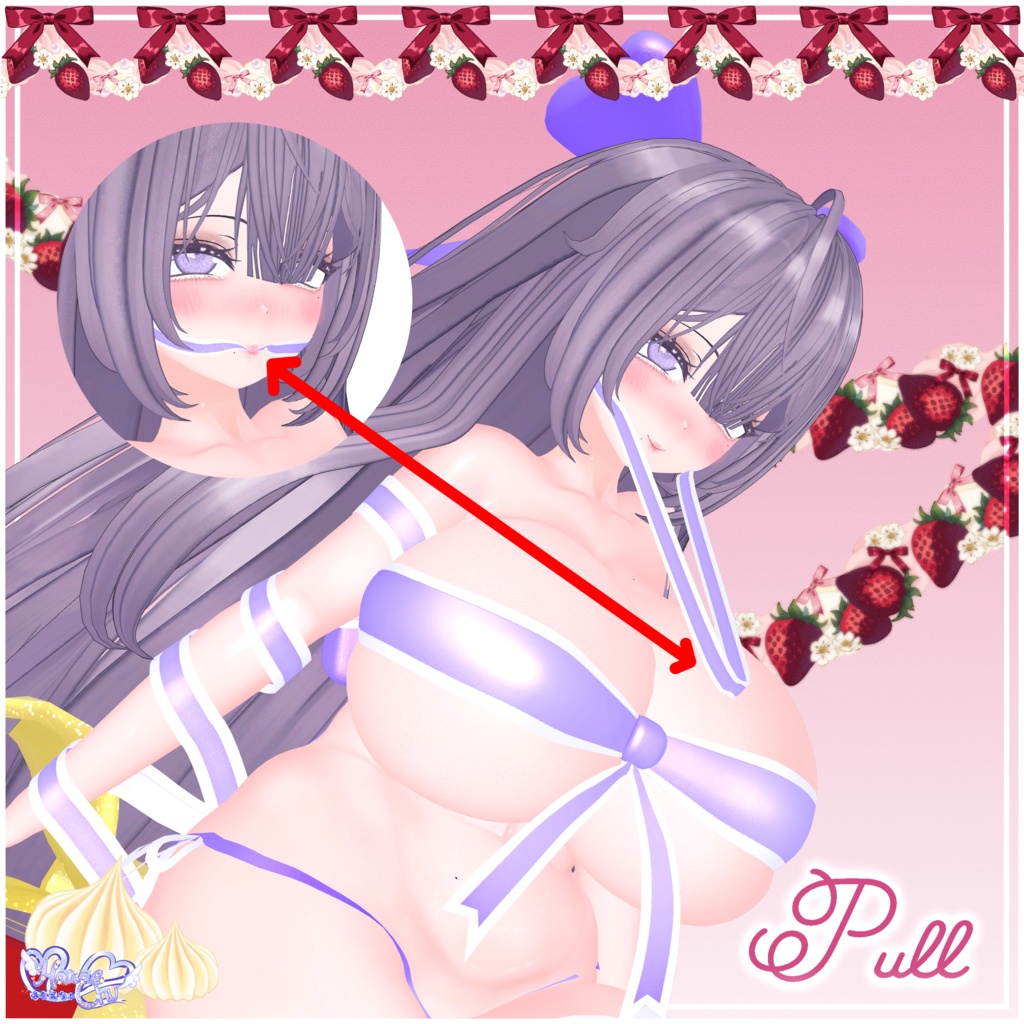 「伊邪那美」Christmas Giftwrap Outfit クリスマスギフトラップ リボン衣装セット VRChat Modular Avatar対応 Unitypackage