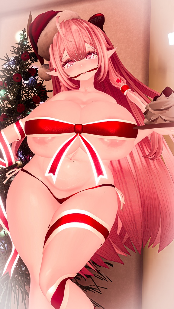 「伊邪那美」Christmas Giftwrap Outfit クリスマスギフトラップ リボン衣装セット VRChat Modular Avatar対応 Unitypackage