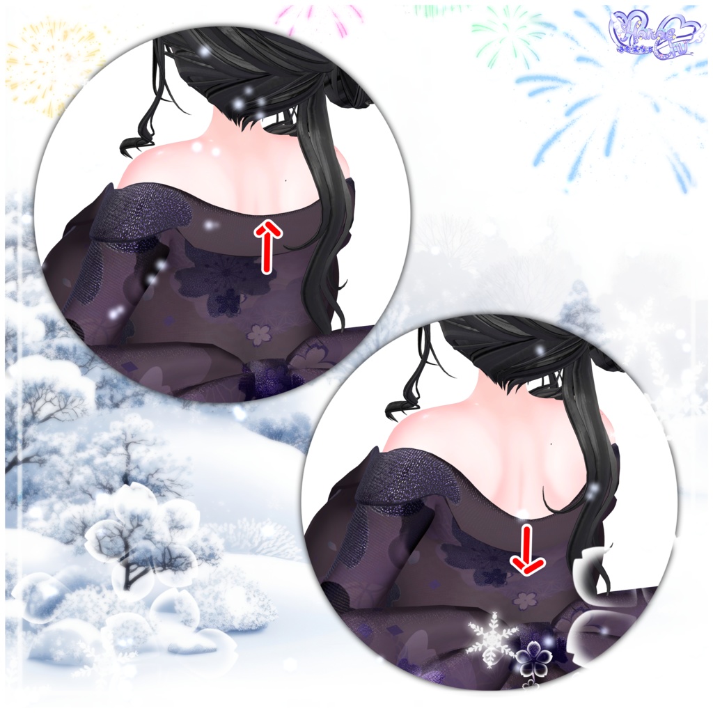 「伊邪那美」マジカワ 振袖 DLC READY 衣装セット VRChat Modular Avatar対応 Unitypackage