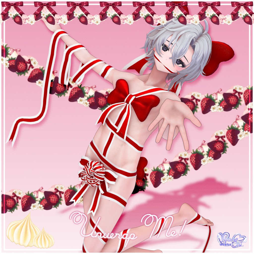 「墨惺」Men's Christmas Giftwrap Outfit メンズ の クリスマスギフトラップ リボン衣装セット VRChat Modular Avatar対応 Unitypackage