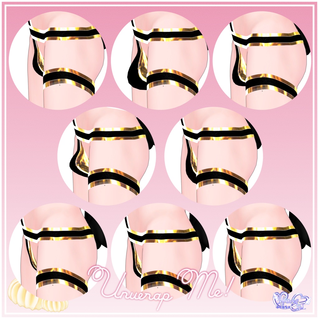 「墨惺/PLUSHEAD」Men's Giftwrap Outfit メンズ の ギフトラップ リボン衣装セット VRChat Modular Avatar対応 Unitypackage