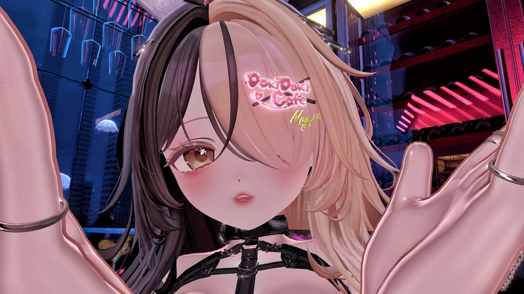 「ドキドキカフェ」 ヘアピン Original 3D Model Hairpin AudioLink