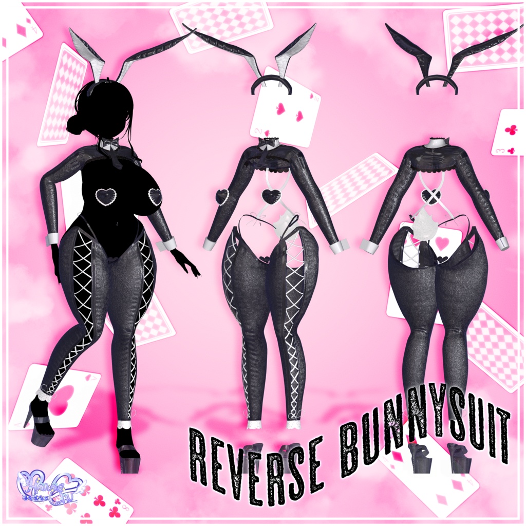 「伊邪那美」レース 逆バニースーツ Lace Reverse Bunnysuit 3D Model Unitypackage Modular Avatar対応 缩略图 7