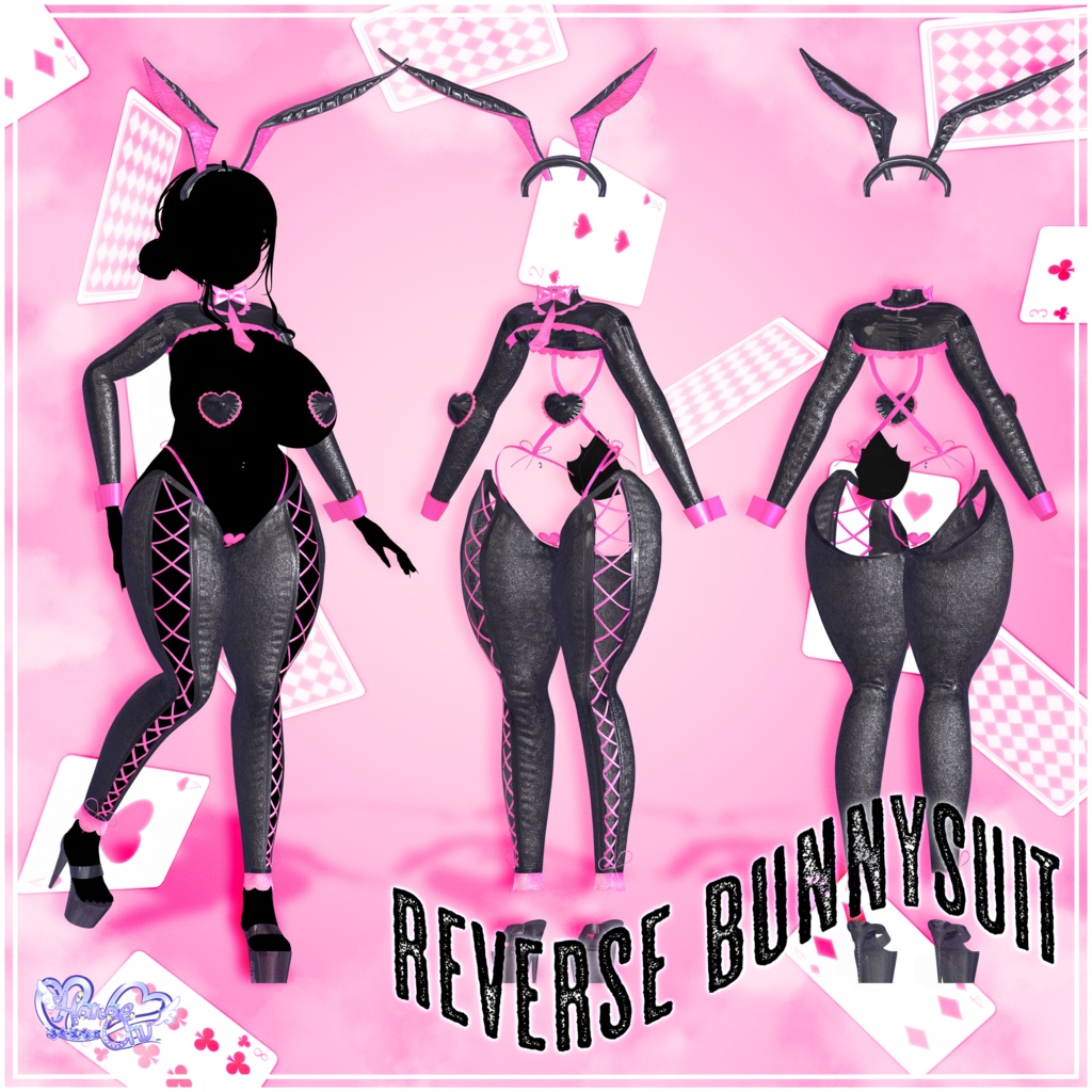 「伊邪那美」レース 逆バニースーツ Lace Reverse Bunnysuit 3D Model Unitypackage Modular Avatar対応 缩略图 11