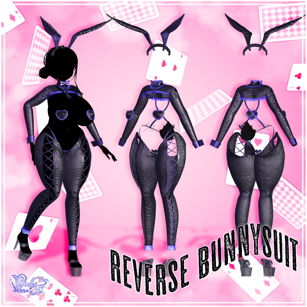 「伊邪那美」レース 逆バニースーツ Lace Reverse Bunnysuit 3D Model Unitypackage Modular Avatar対応 缩略图 10