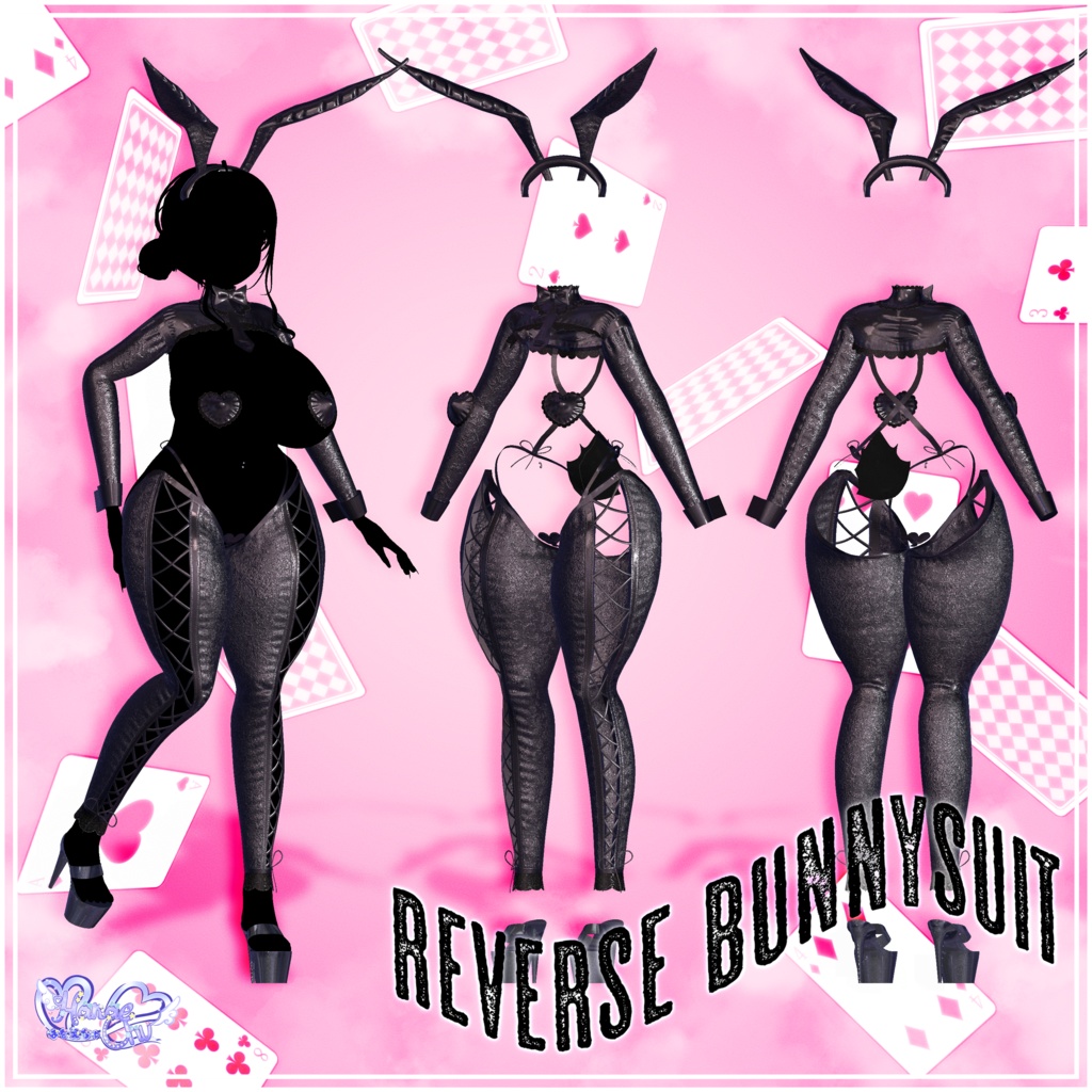 「伊邪那美」レース 逆バニースーツ Lace Reverse Bunnysuit 3D Model Unitypackage Modular Avatar対応 缩略图 9