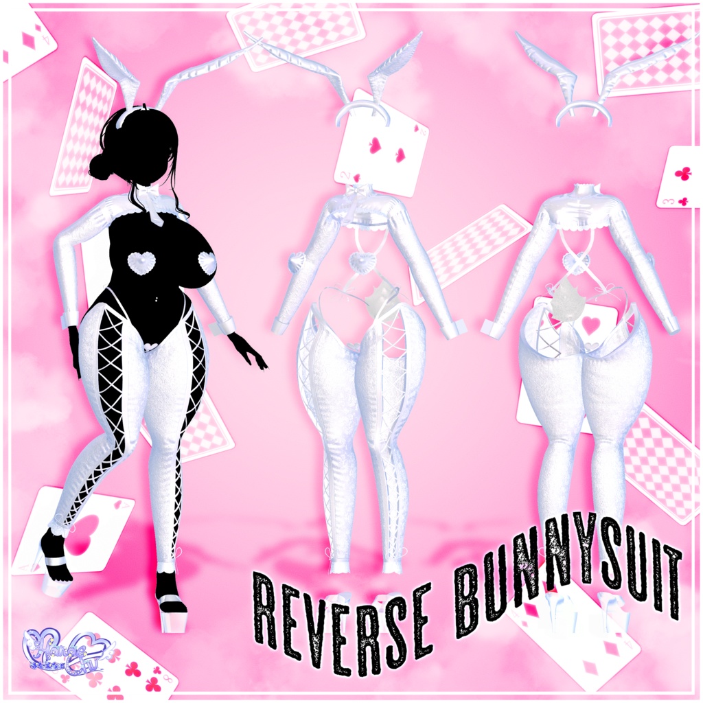 「伊邪那美」レース 逆バニースーツ Lace Reverse Bunnysuit 3D Model Unitypackage Modular Avatar対応 缩略图 6