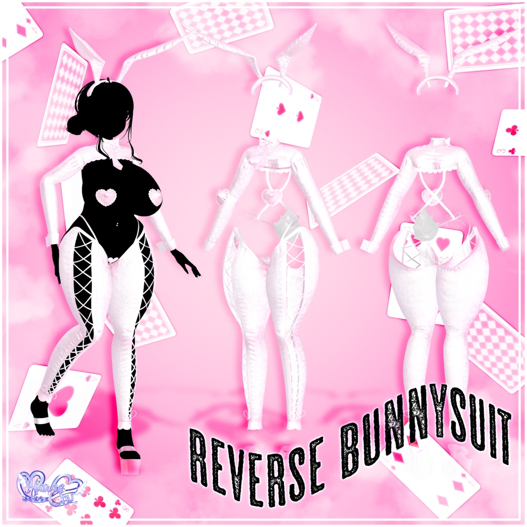 「伊邪那美」レース 逆バニースーツ Lace Reverse Bunnysuit 3D Model Unitypackage Modular Avatar対応 缩略图 5