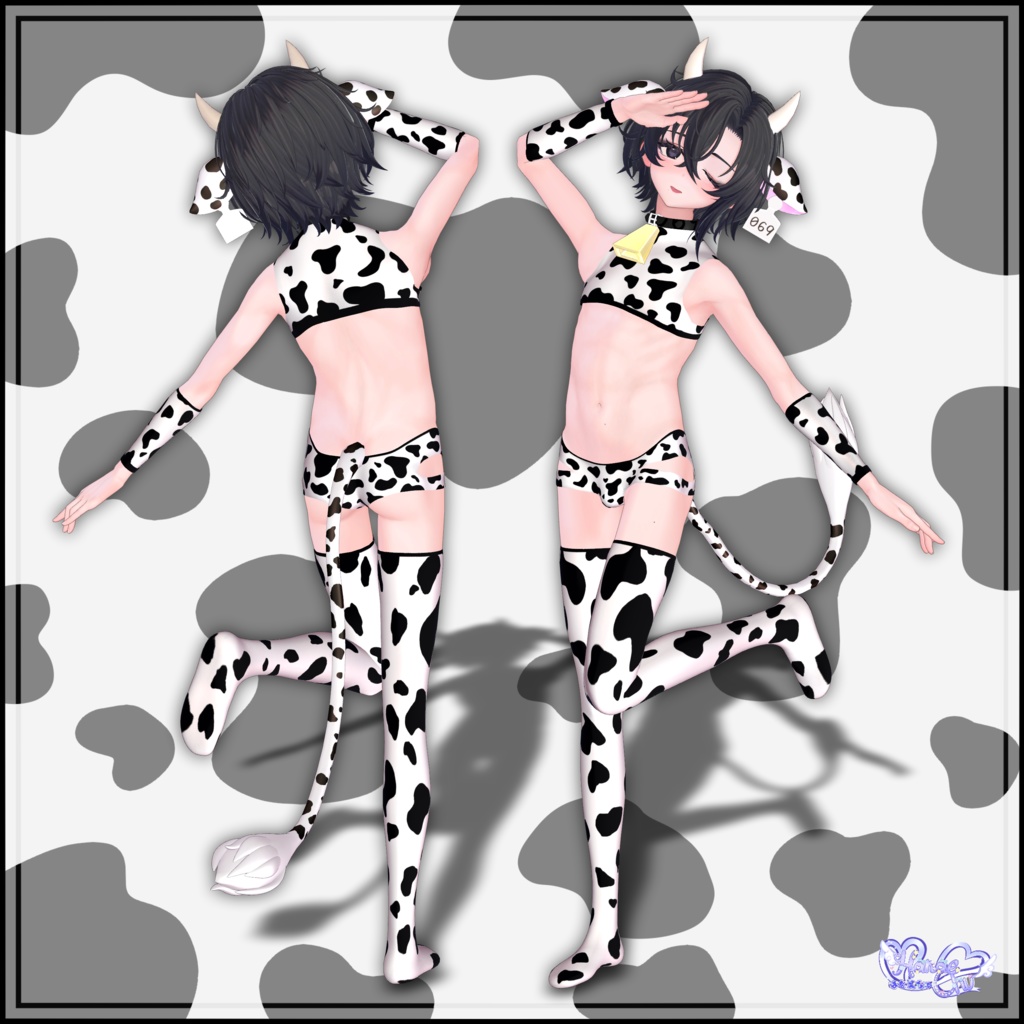 『MEGAMILK』 Mens Cow Outfit メンズ 牛の衣装 Modular Avatar対応 Unitypackage VRChat