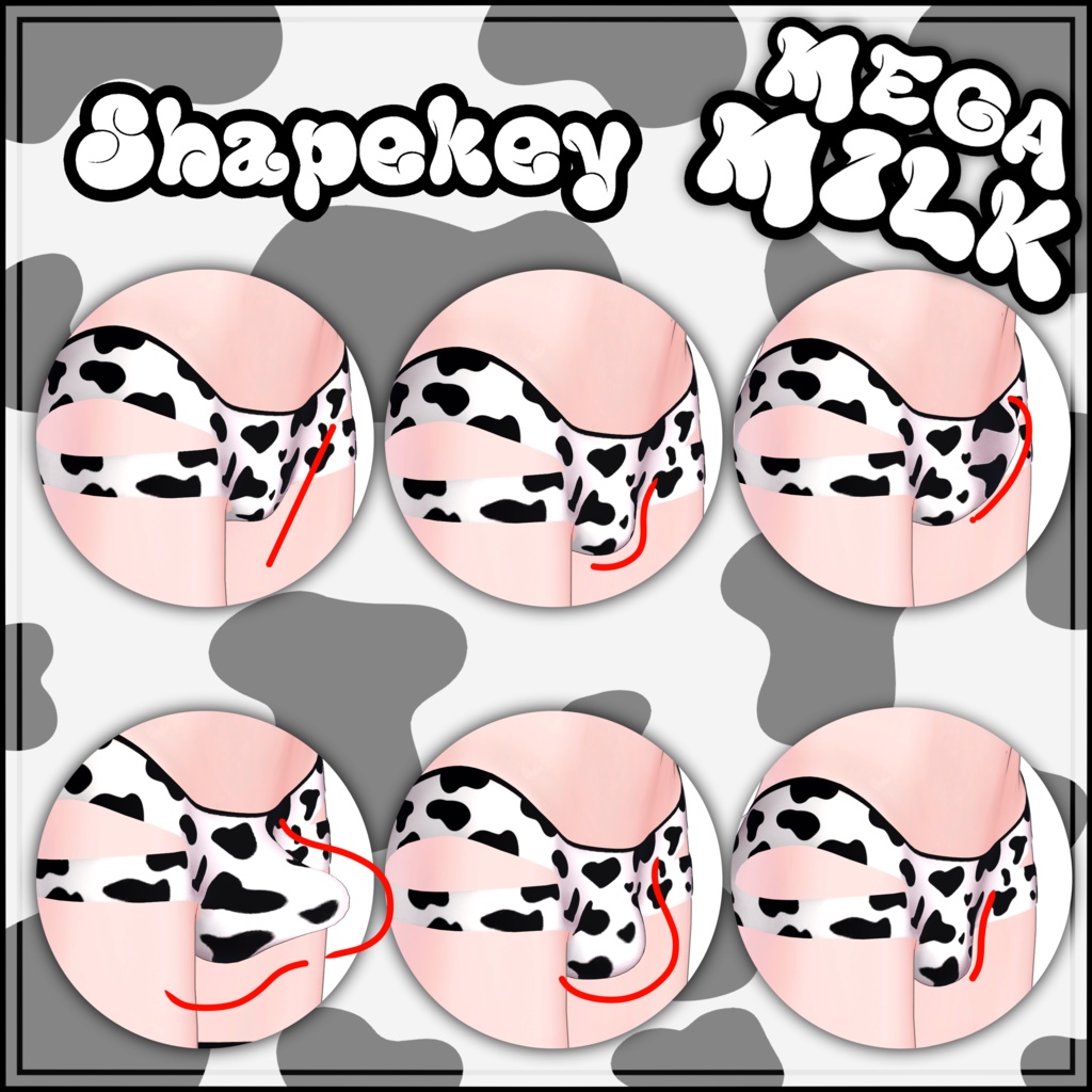 『MEGAMILK』 Mens Cow Outfit メンズ 牛の衣装 Modular Avatar対応 Unitypackage VRChat