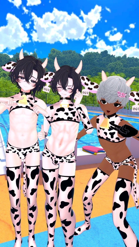 『MEGAMILK』 Mens Cow Outfit メンズ 牛の衣装 Modular Avatar対応 Unitypackage VRChat
