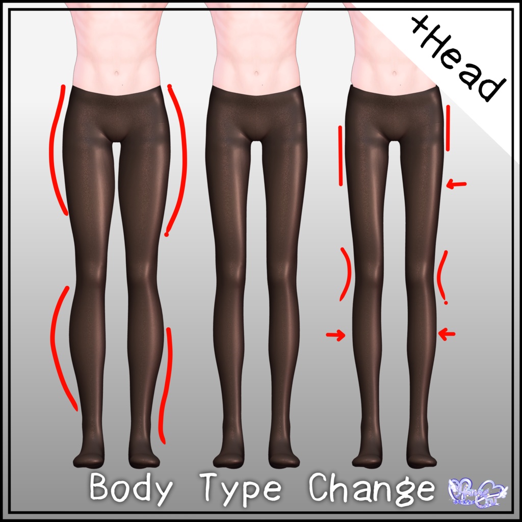 【 +Head 】Mens Stockings Set メンズ のタイツ セット Modular Avatar対応 Unitypackage VRChat