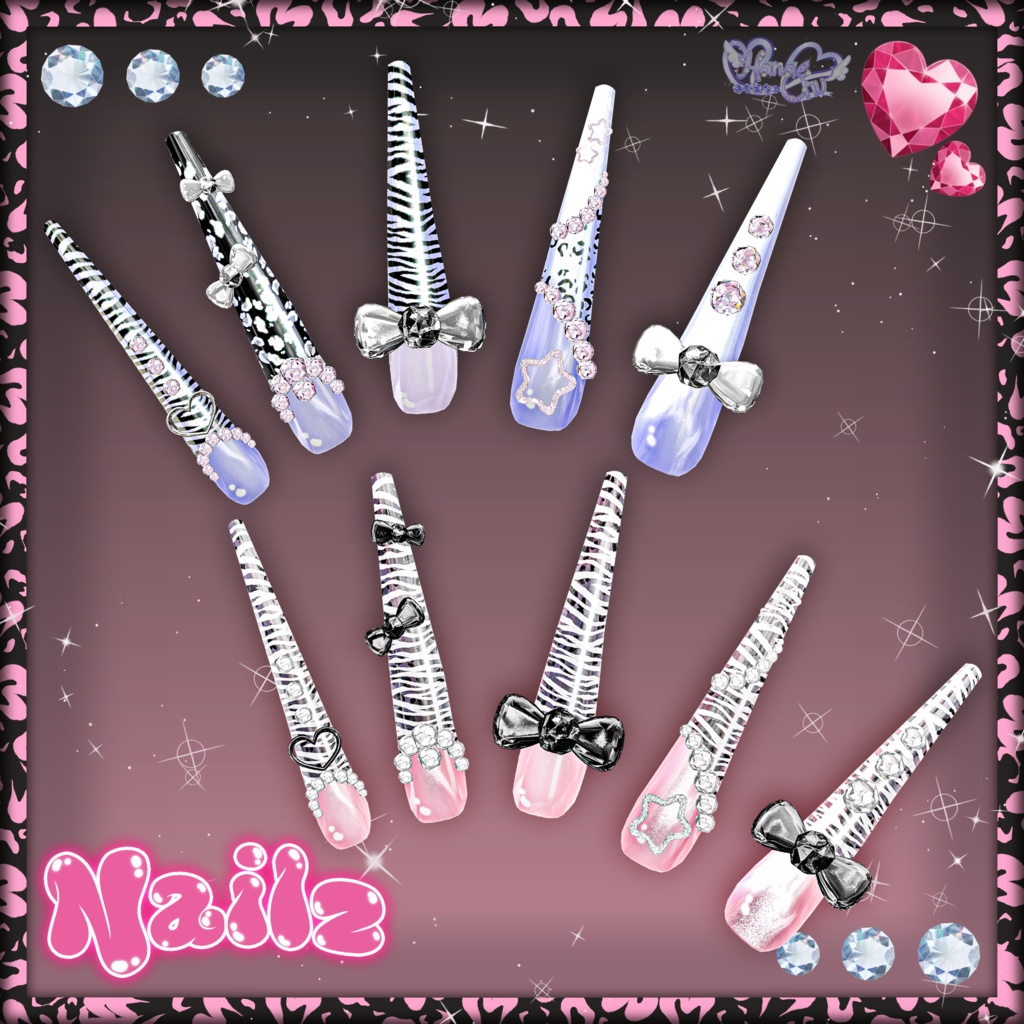 「マジカワネイル」- Majikawa Nailz Set 💅🏻˚₊‧⁺ 3D Model Unitypackage Modular Avatar対応