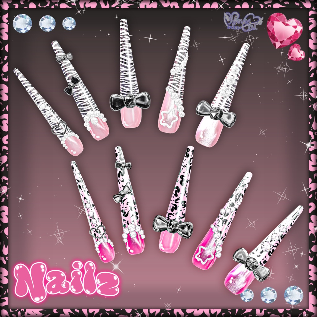 「マジカワネイル」- Majikawa Nailz Set 💅🏻˚₊‧⁺ 3D Model Unitypackage Modular Avatar対応