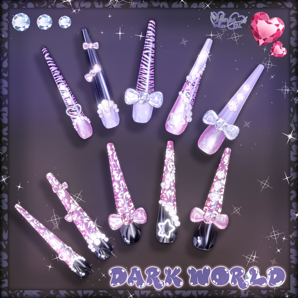 「マジカワネイル」- Majikawa Nailz Set 💅🏻˚₊‧⁺ 3D Model Unitypackage Modular Avatar対応