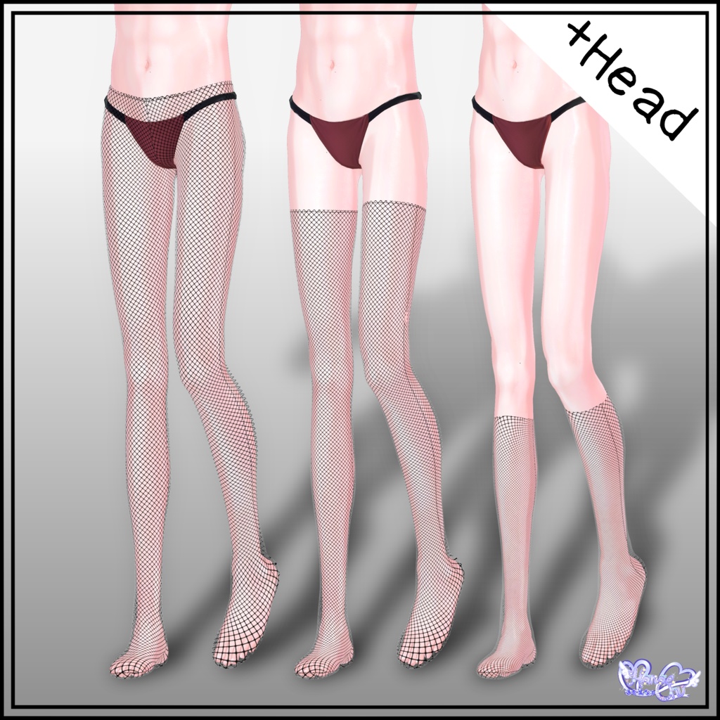 【 +Head 】メンズの網タイツセット Mens Fishnet Stockings Set