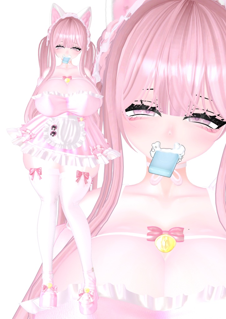 「伊邪那美」 Neko Maid ˚ʚ♡ɞ˚ ねこメイド 衣装 セット VRChat Modular Avatar対応 Unitypackage