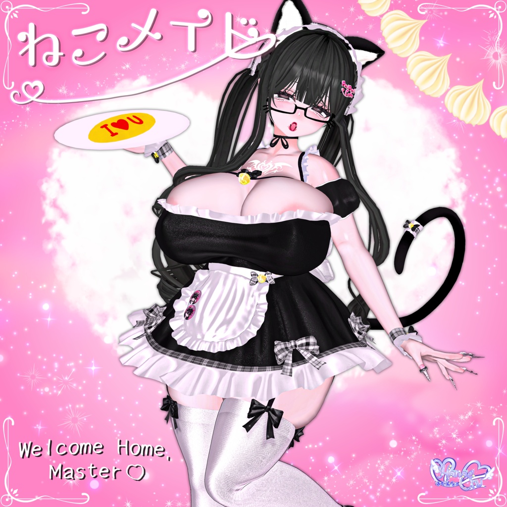 「伊邪那美」 Neko Maid ˚ʚ♡ɞ˚ ねこメイド 衣装 セット VRChat Modular Avatar対応 Unitypackage