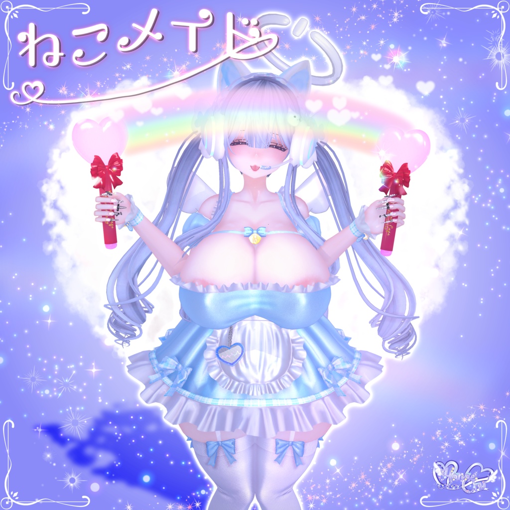 「伊邪那美」 Neko Maid ˚ʚ♡ɞ˚ ねこメイド 衣装 セット VRChat Modular Avatar対応 Unitypackage