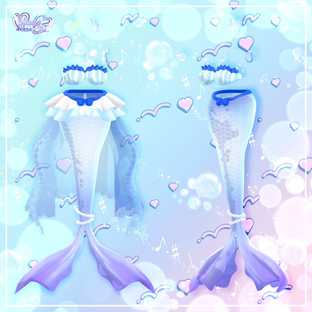 「伊邪那美2.0向け」Mermaid Outfit Set マーメイド衣装セット Modular Avatar Unitypackage