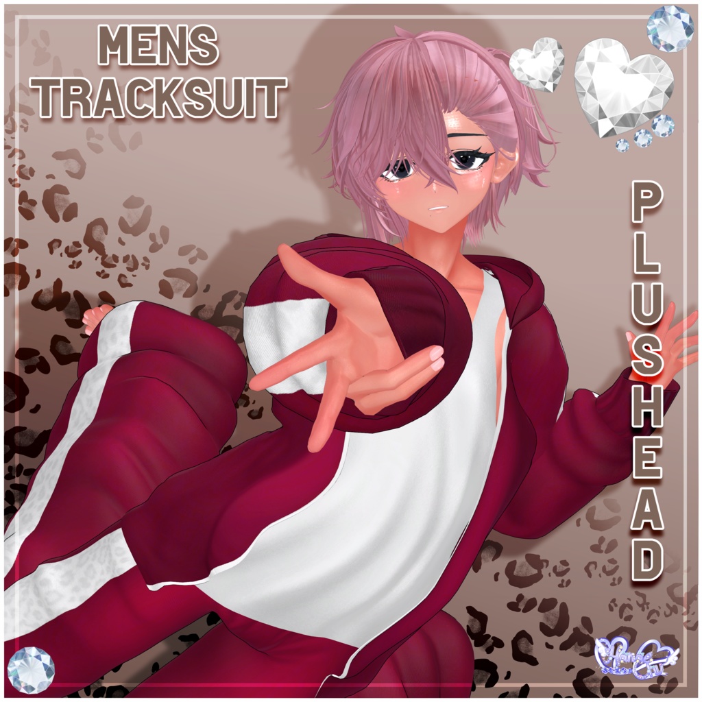 【 +Head】Mens Tracksuit メンズのギャル男ジャージー 衣装セット VRChat Modular Avatar対応 Unitypackage