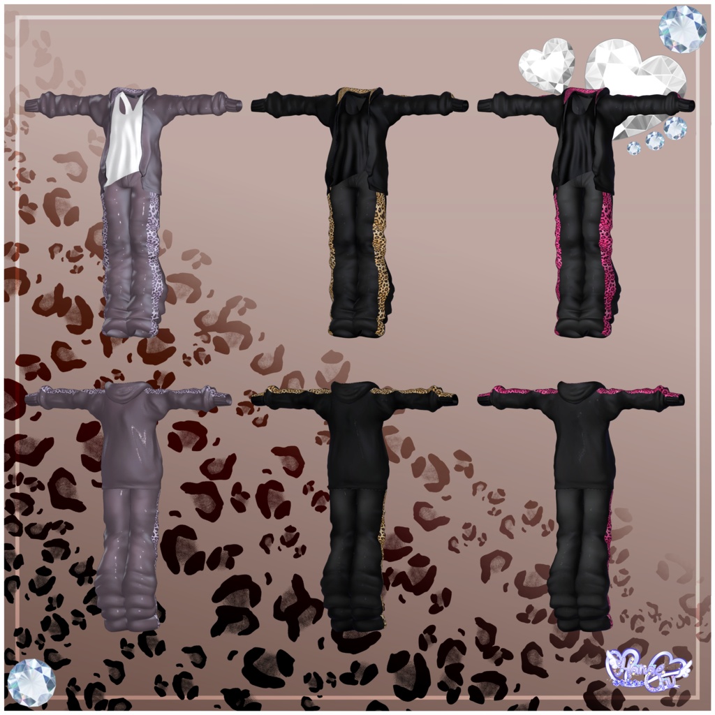 【 +Head】Mens Tracksuit メンズのギャル男ジャージー 衣装セット VRChat Modular Avatar対応 Unitypackage