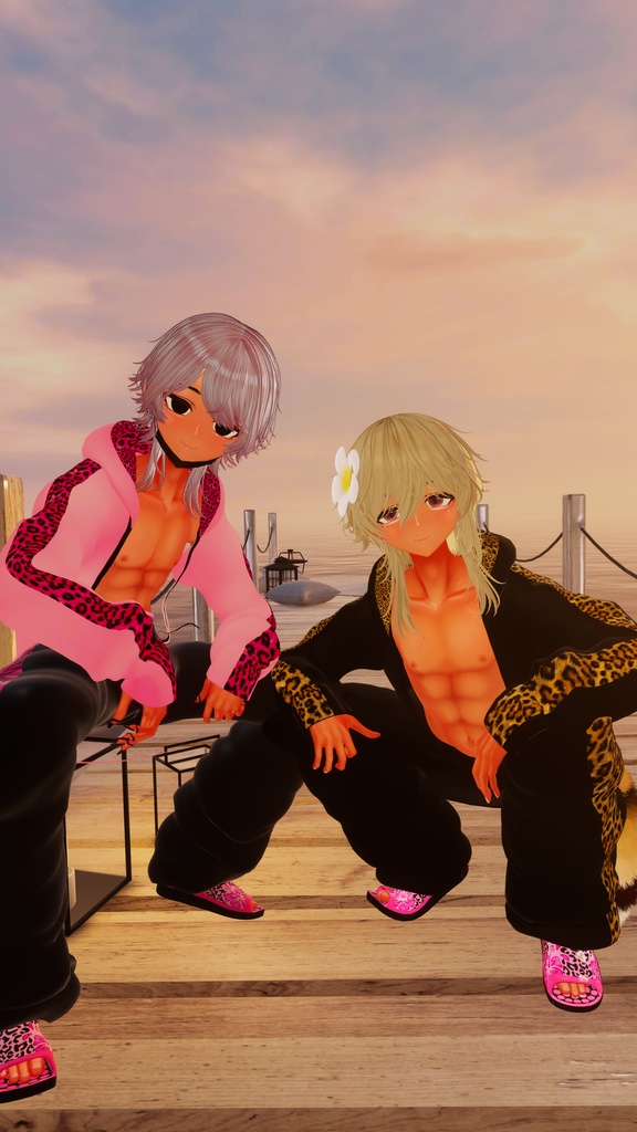【 +Head】Mens Tracksuit メンズのギャル男ジャージー 衣装セット VRChat Modular Avatar対応 Unitypackage