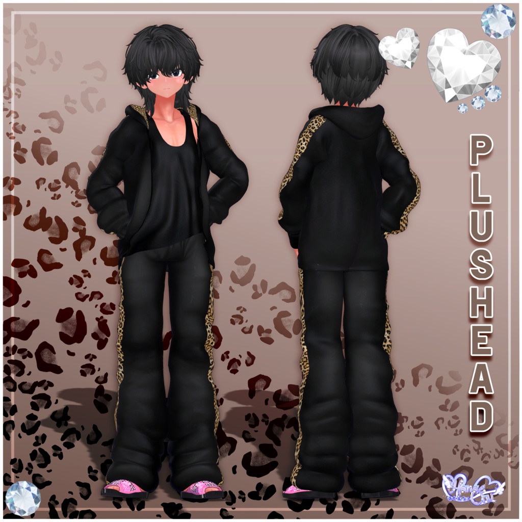 【 +Head】Mens Tracksuit メンズのギャル男ジャージー 衣装セット VRChat Modular Avatar対応 Unitypackage